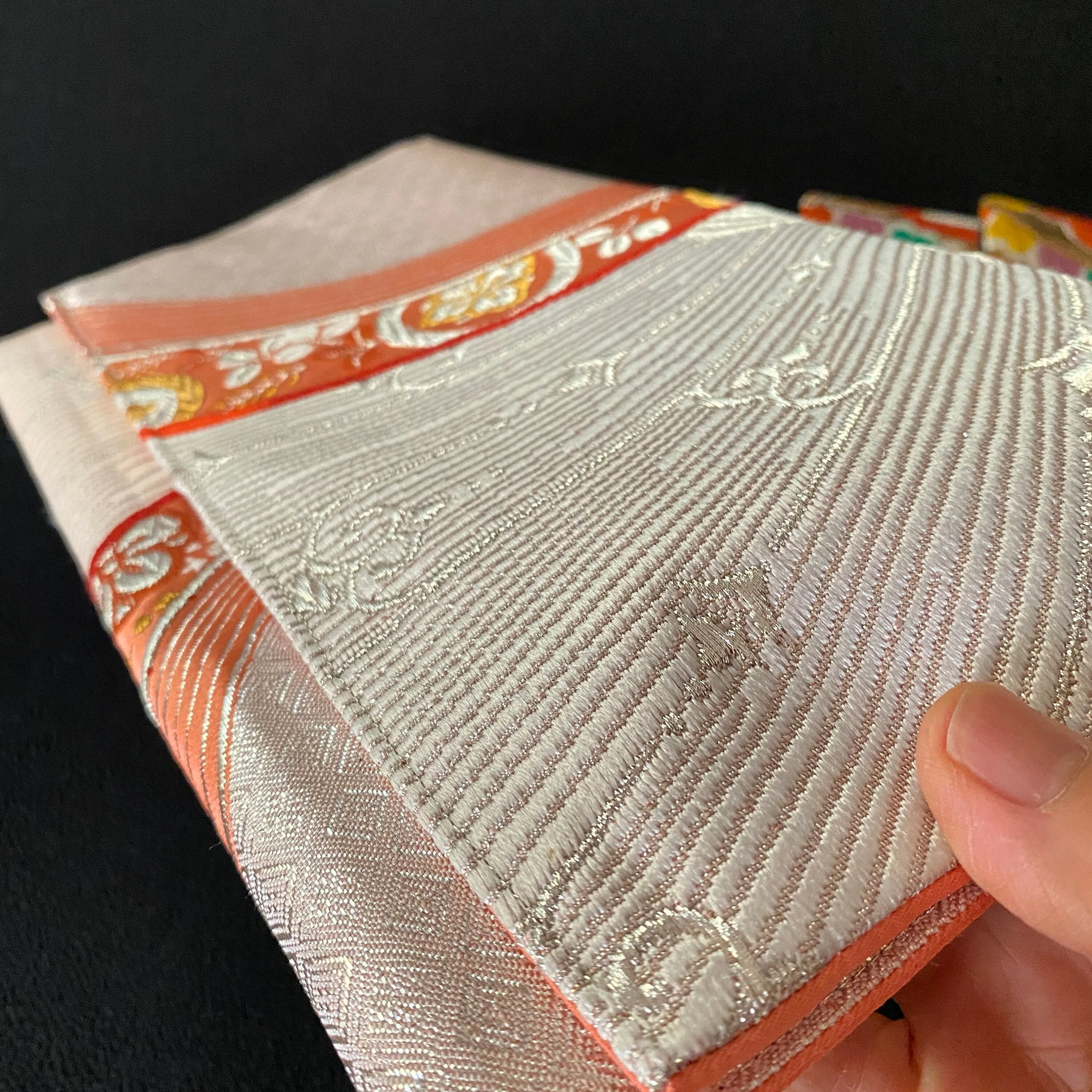 Flat pouch, Envelope clutch, M size, Women's bag, Slim without gusset, Accessory holder, Small item organizer, Japanese Kimono Obi, Unique
