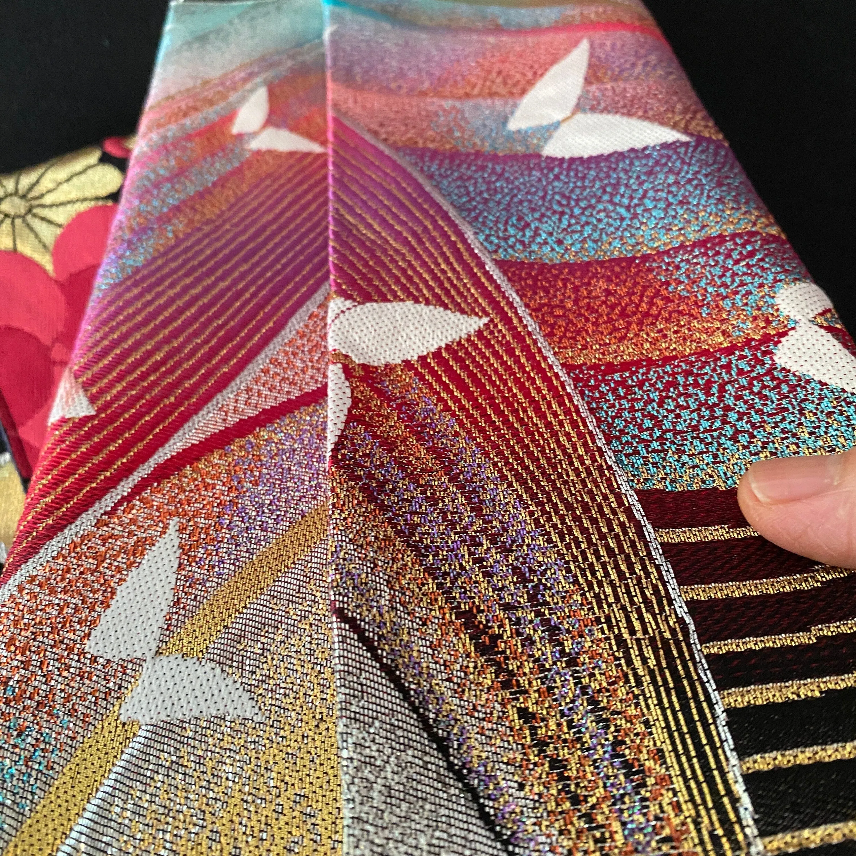 Flat pouch, Envelope clutch, S size, Women's bag, Slim without gusset, Accessory holder, Small item organizer, Japanese Kimono Obi, Unique
