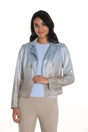 Frank Lyman - Biker Style Jacket - 256799 - Blue/Gold 1 x small left