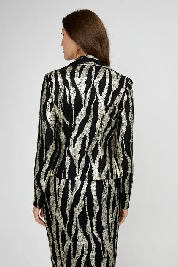 Frank Lyman - Zipped Metallic Jacket - 244297 - Black/Gold