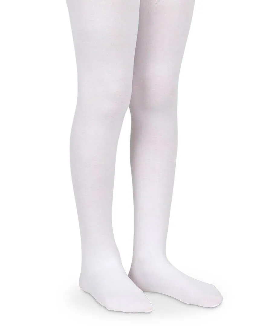 Girl's Microfiber Tights - White