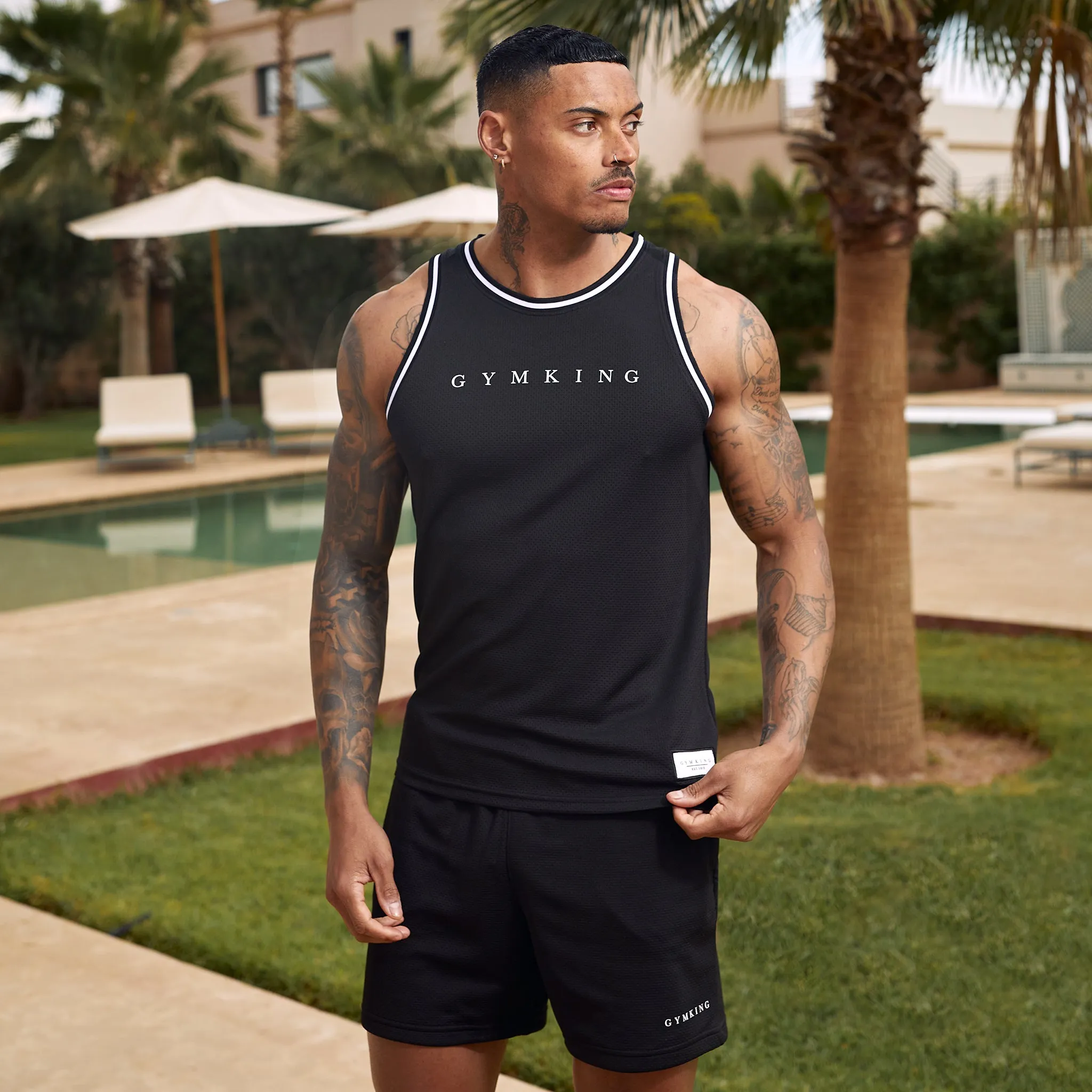 Gym King Brooklyn Mesh Vest - Black