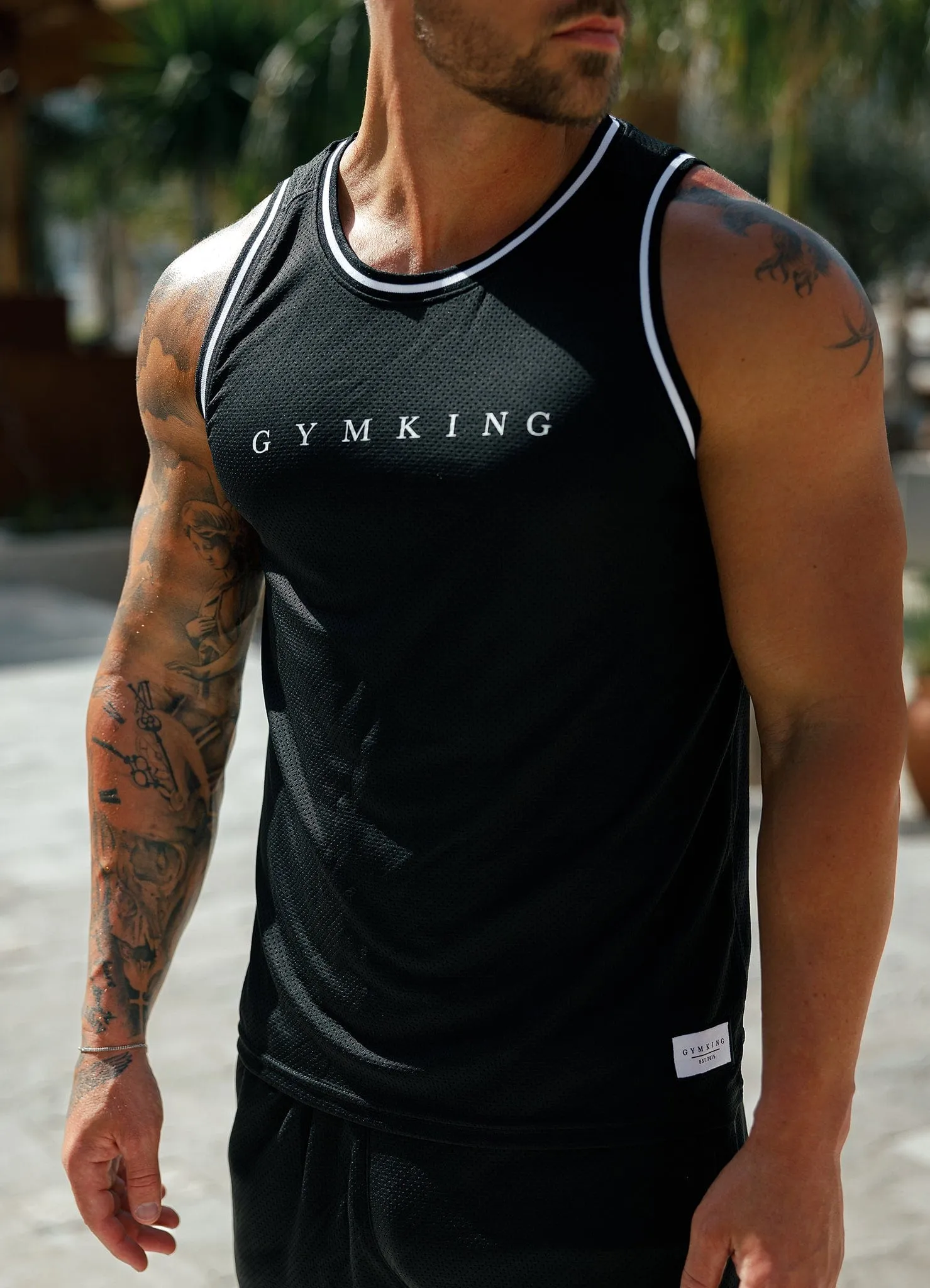 Gym King Brooklyn Mesh Vest - Black