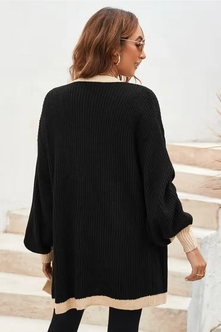 Hold Me Tight Plus Black Lantern Sleeve Cardigan (Size 2X)