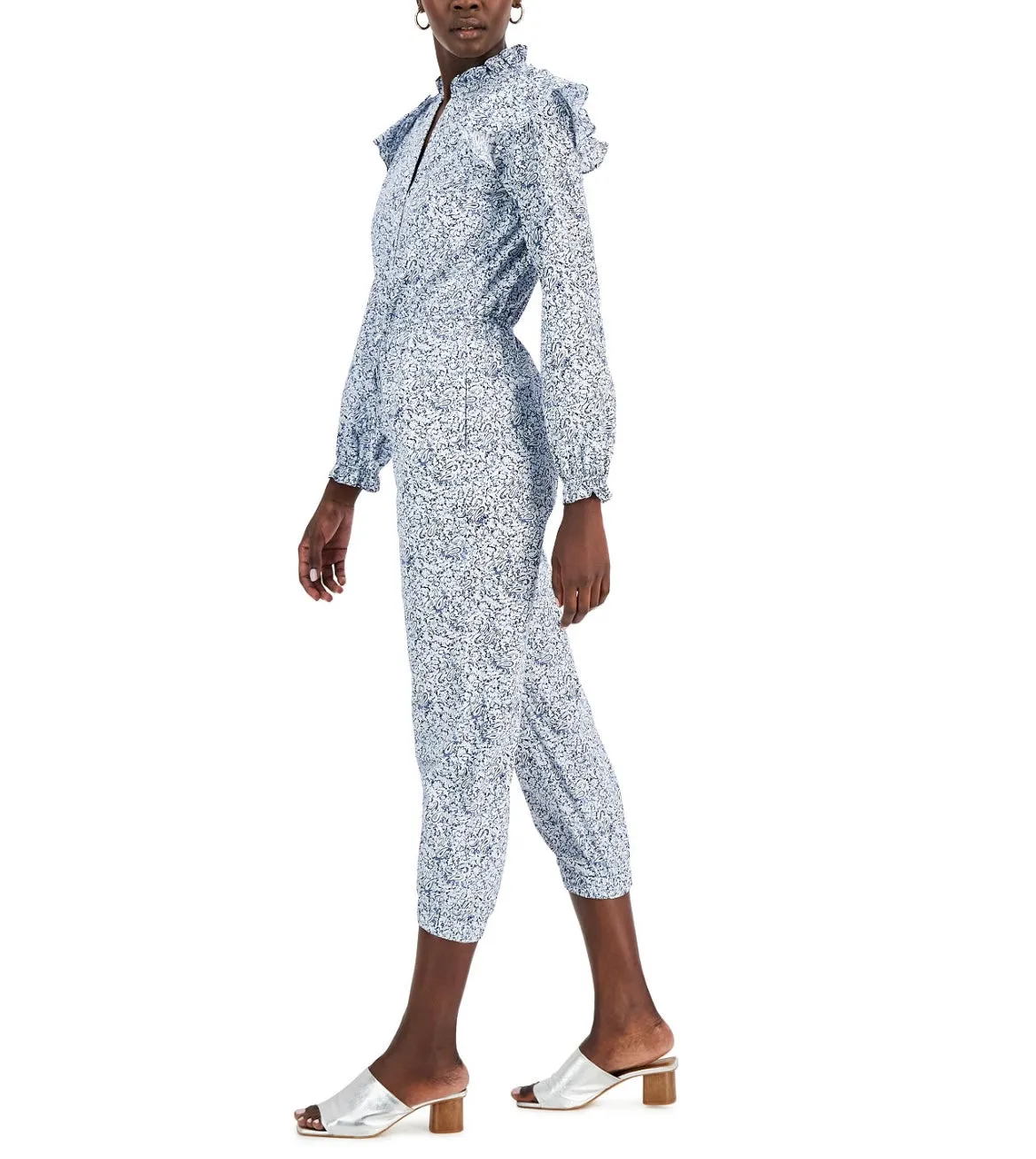 INC International Concepts Women's Printed Jumpsuit Peri Paisley Size M