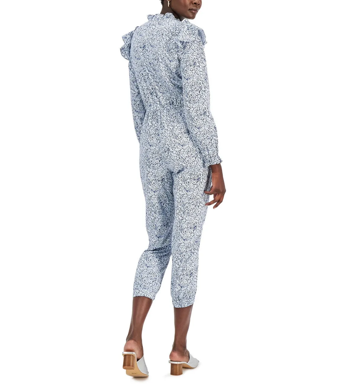 INC International Concepts Women's Printed Jumpsuit Peri Paisley Size M