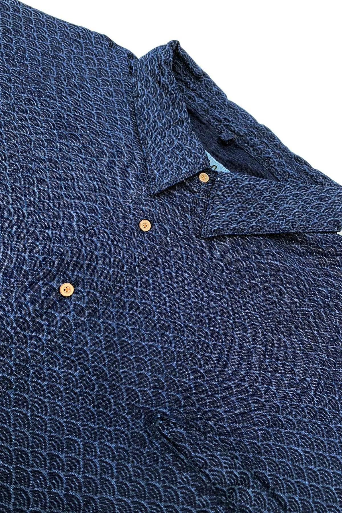 JAPAN Kimono Organic Cotton Shirt Indigo Dark