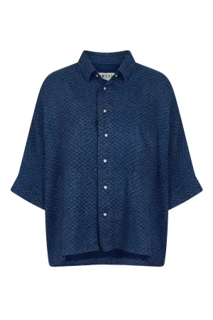 JAPAN Kimono Organic Cotton Shirt Indigo Dark