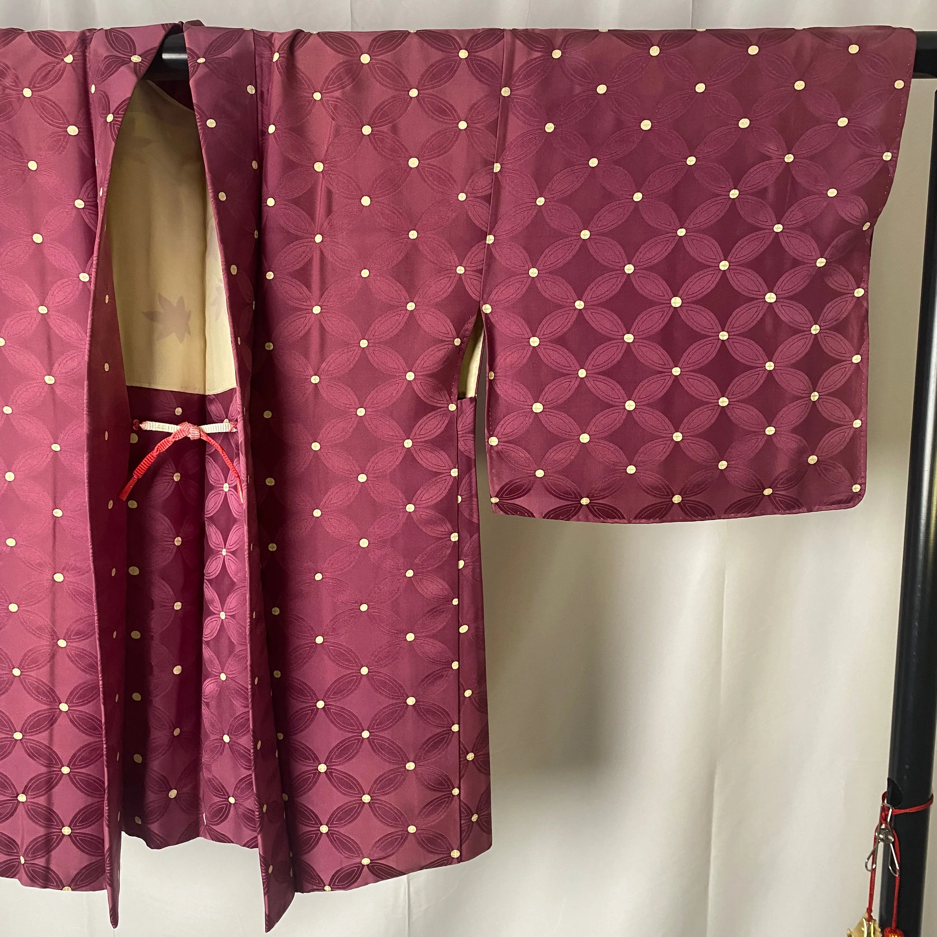 Japanese Vintage Haori, As is, Water Stain, Mulberry, Asanoha, Hemp leave motif, Jacket Cardigan,  Versatile top, Kimono, Loungewear-C-8
