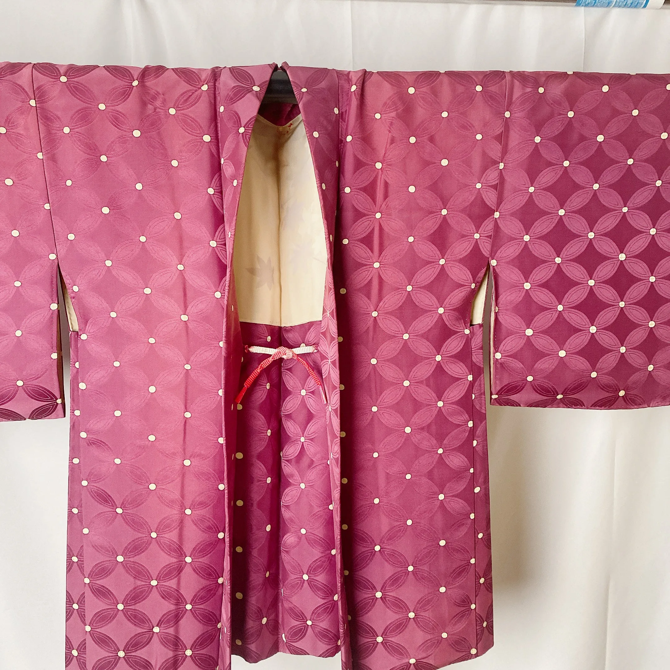Japanese Vintage Haori, As is, Water Stain, Mulberry, Asanoha, Hemp leave motif, Jacket Cardigan,  Versatile top, Kimono, Loungewear-C-8