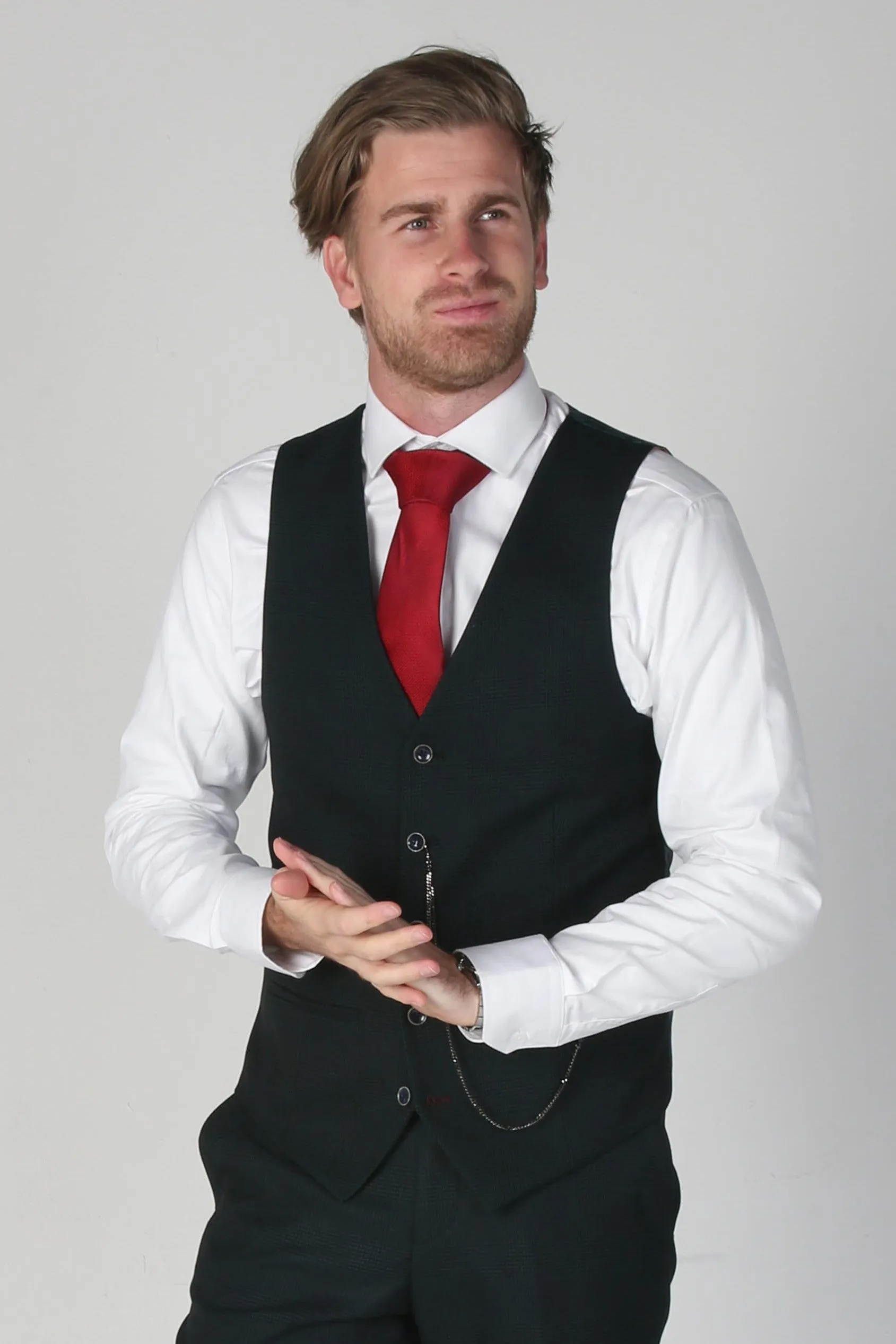 Jasper - Men's Green Check Waistcoat