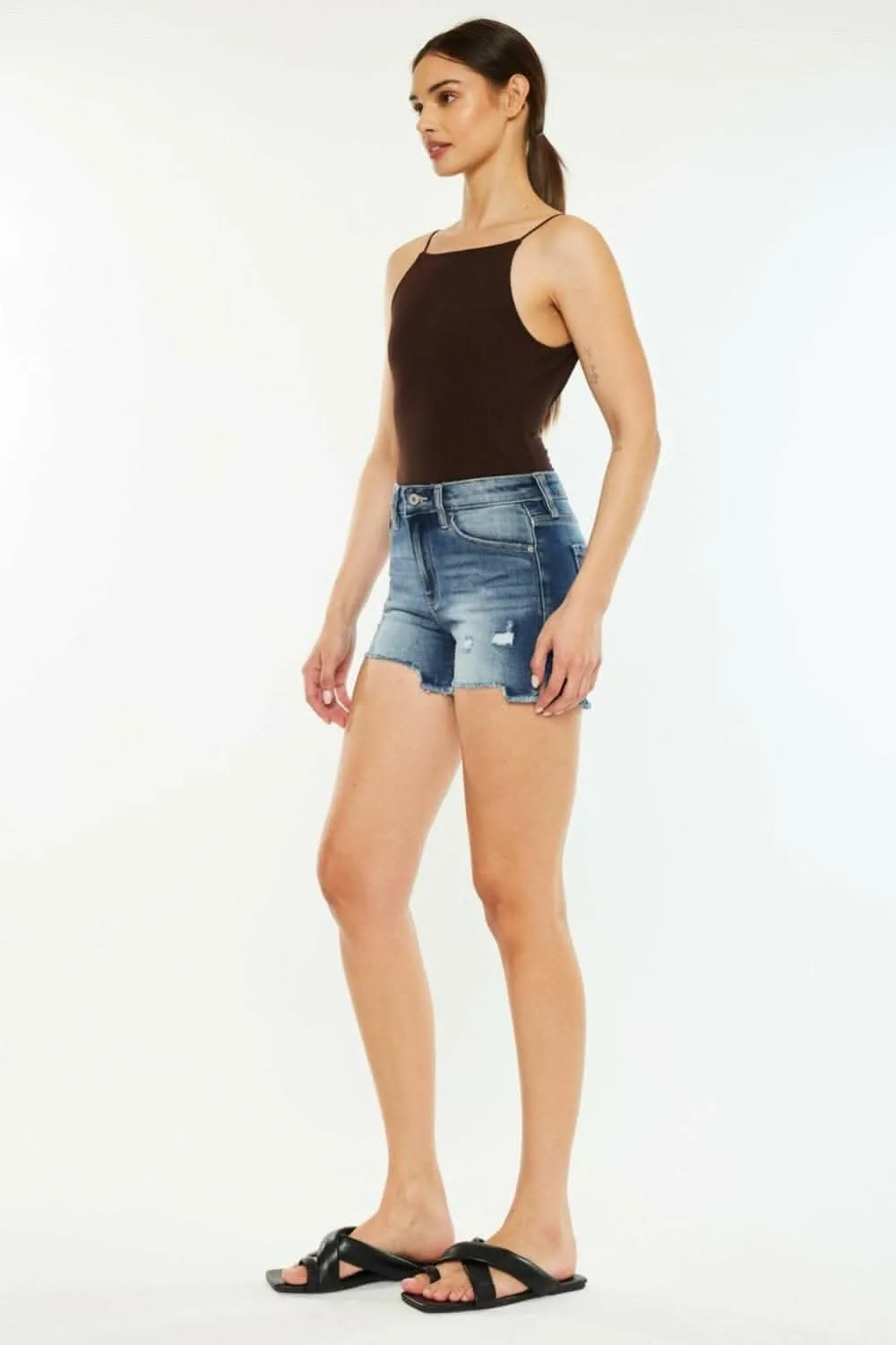 Kancan high-waisted denim shorts From Love Salve