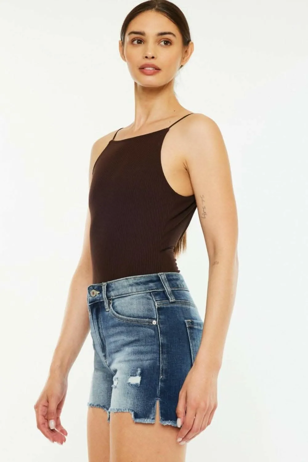 Kancan high-waisted denim shorts From Love Salve