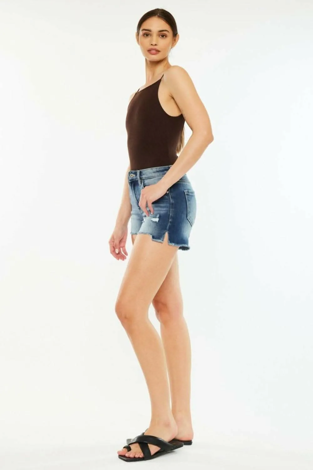 Kancan high-waisted denim shorts From Love Salve