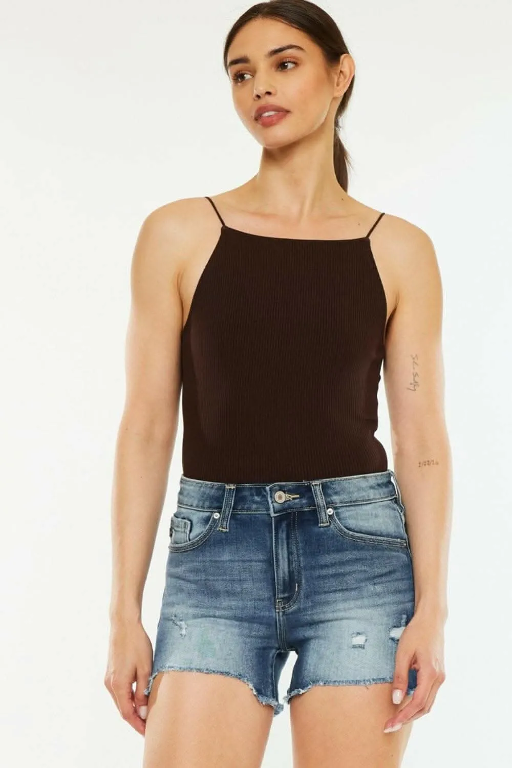 Kancan high-waisted denim shorts From Love Salve