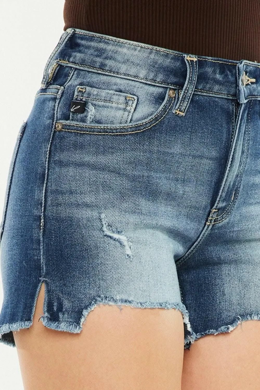 Kancan high-waisted denim shorts From Love Salve