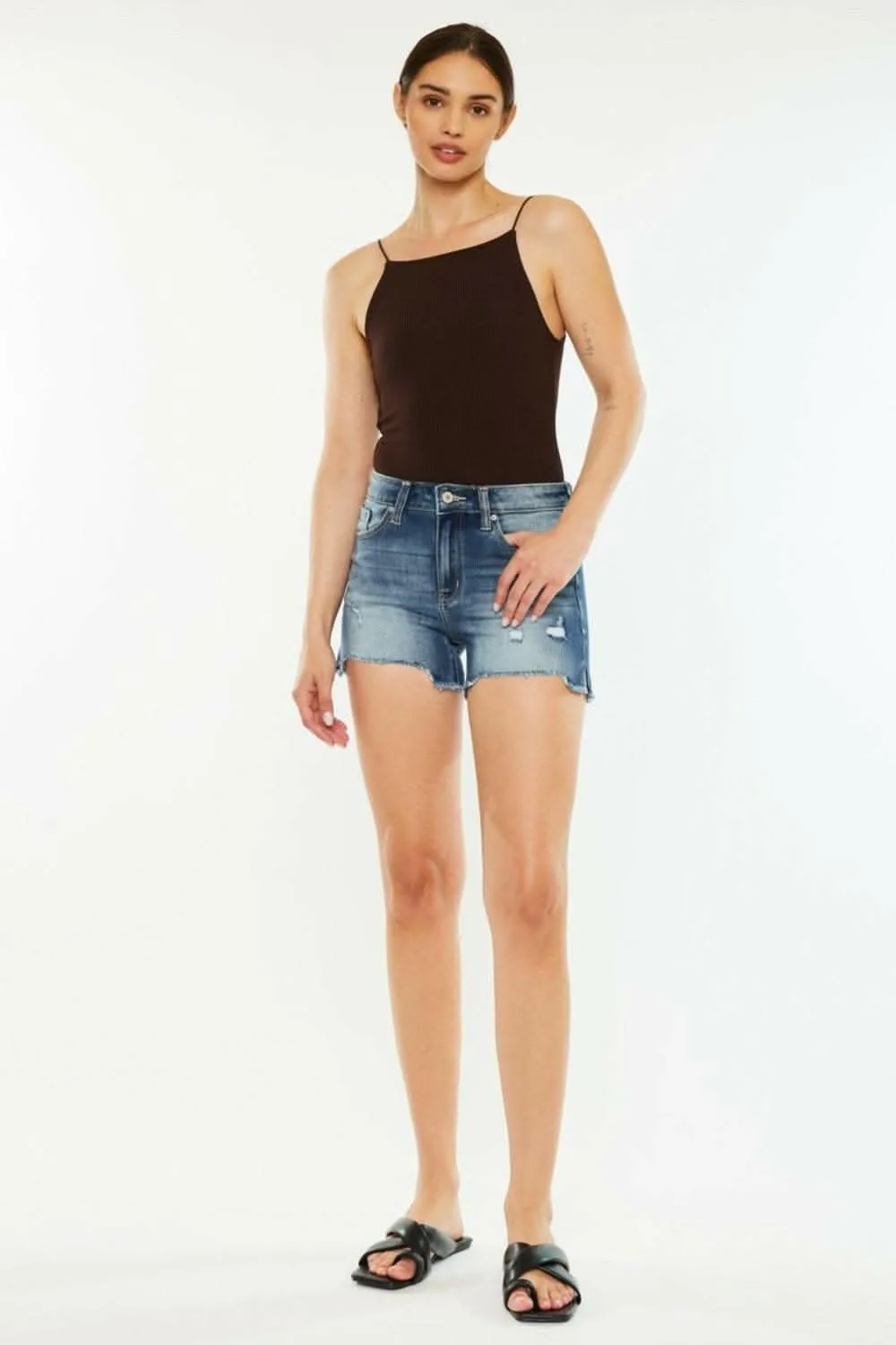 Kancan high-waisted denim shorts From Love Salve