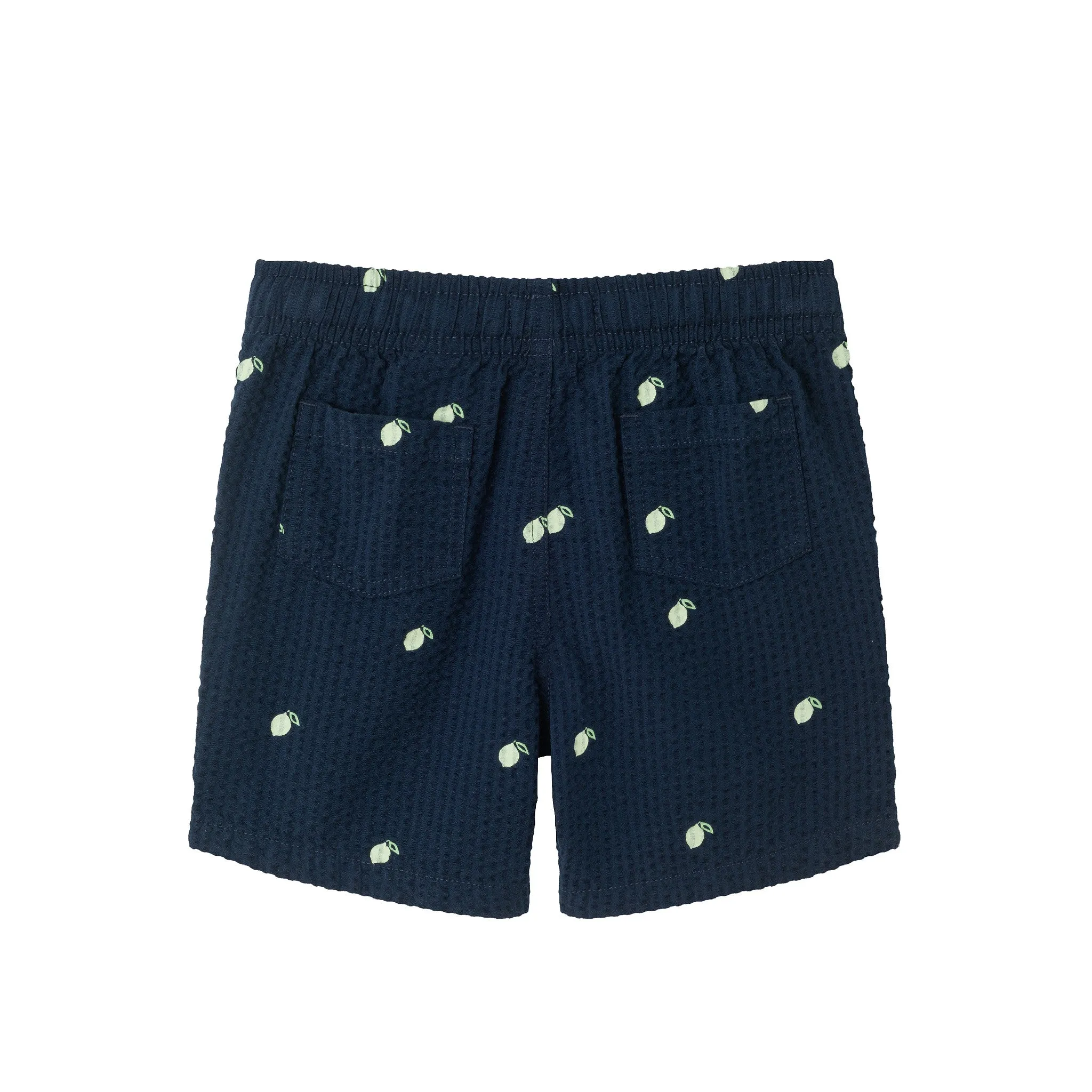 Kids (2-8) Polo & Seersucker Short Set | Navy & White Limes