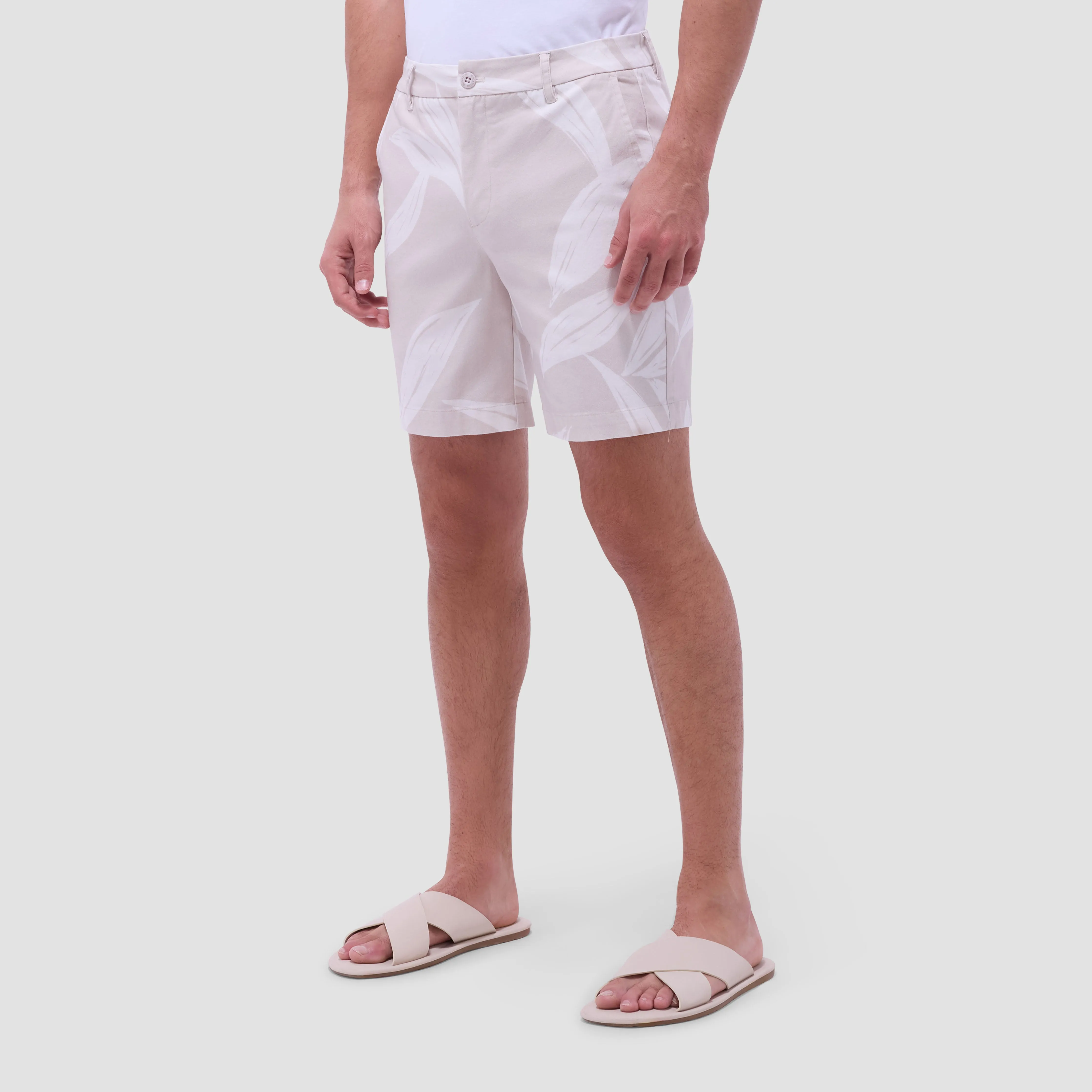 Leaf Print Chino Shorts