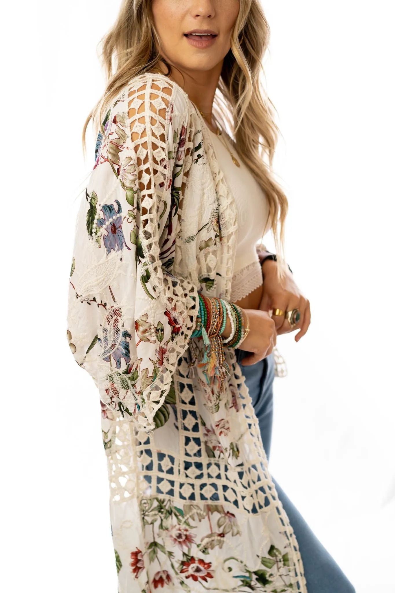 Let's Get Tropical Kimono - Ivory
