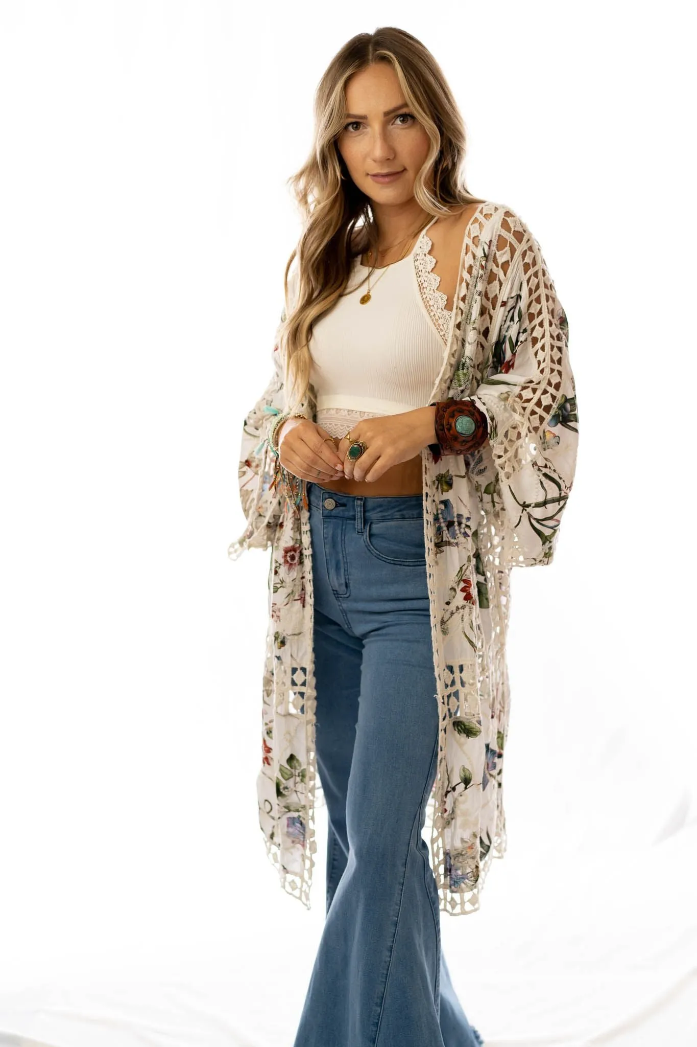 Let's Get Tropical Kimono - Ivory