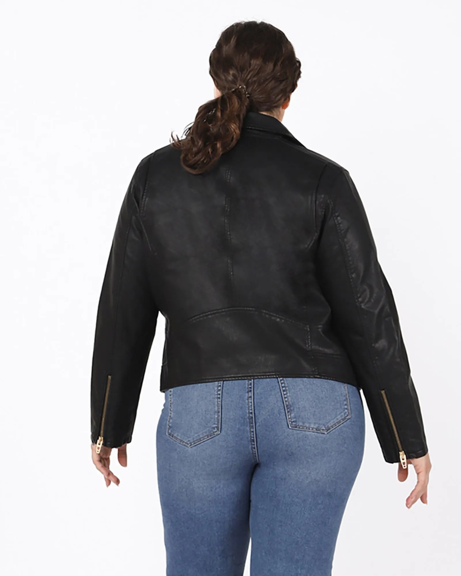 Madalyn Faux Leather Moto Jacket | Black
