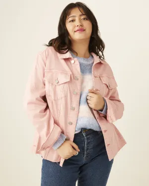Martha Raw-Hem Denim Jacket | Mauve