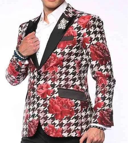 Men's Red Polka Dots Jackets Blazer