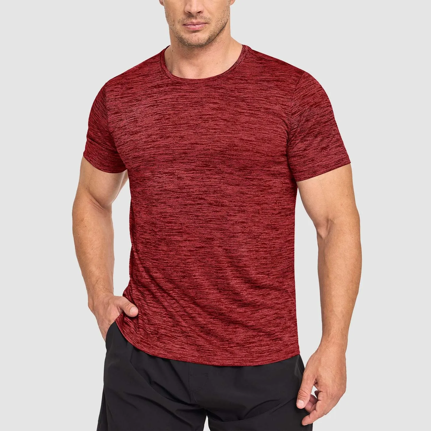 Men's T-Shirts Quick Dry Athletic Shirts Short Sleeve Running Wokout Crew Neck Tee