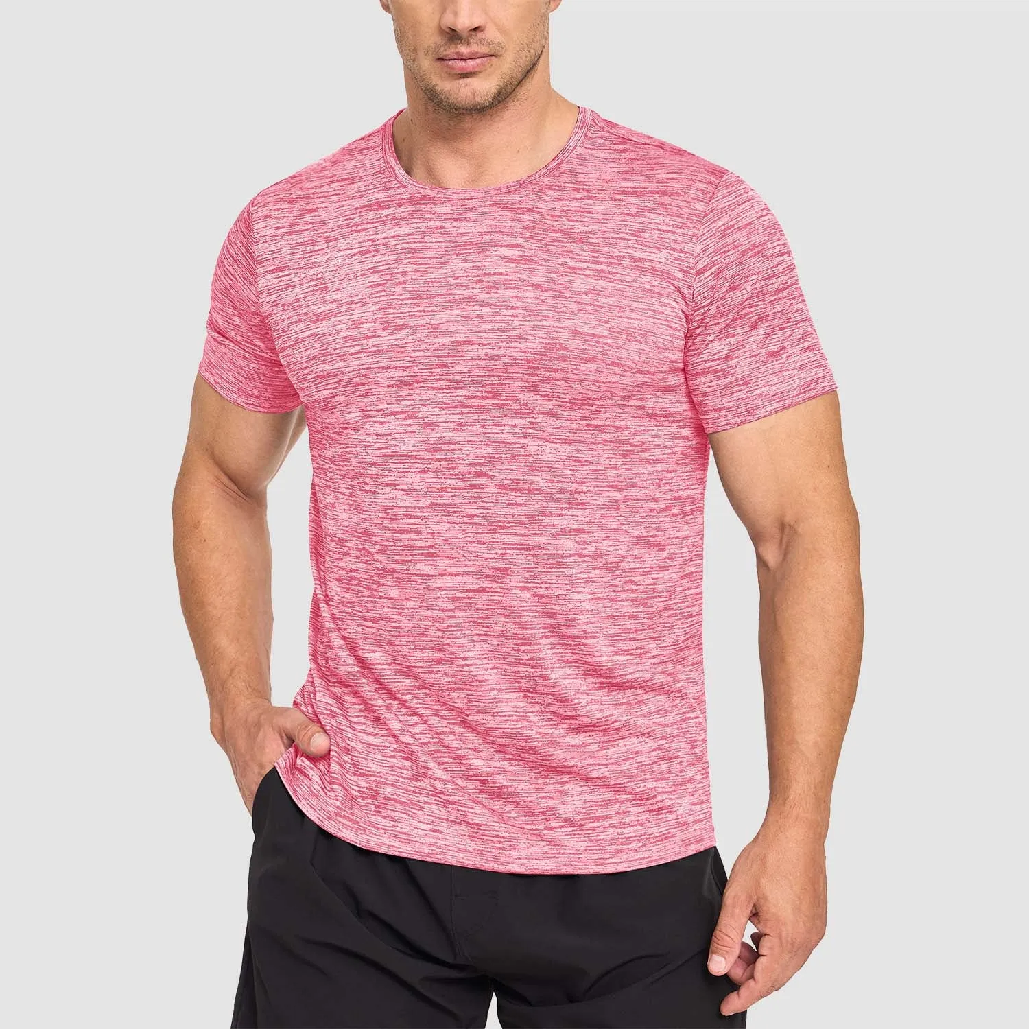 Men's T-Shirts Quick Dry Athletic Shirts Short Sleeve Running Wokout Crew Neck Tee