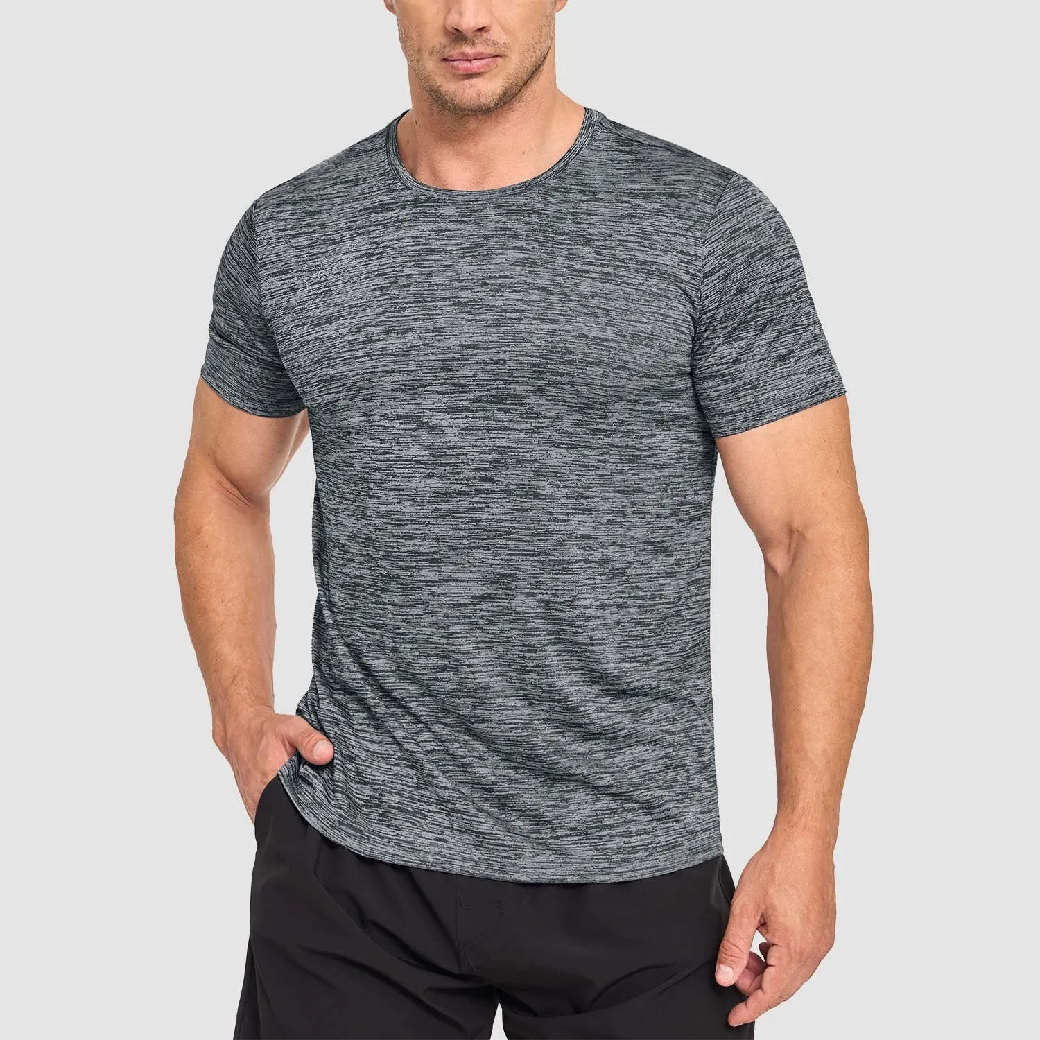 Men's T-Shirts Quick Dry Athletic Shirts Short Sleeve Running Wokout Crew Neck Tee