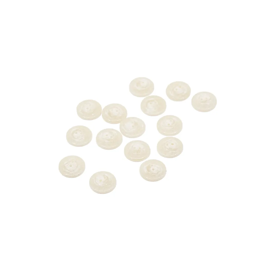 Milky Quartz 15mm Recycled Polyester Buttons - Set of 15