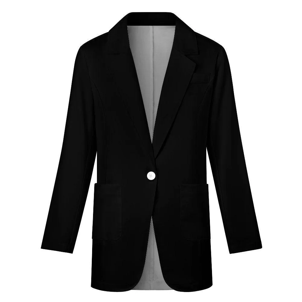 Miniaday Designs Women's Solid Blazer Black