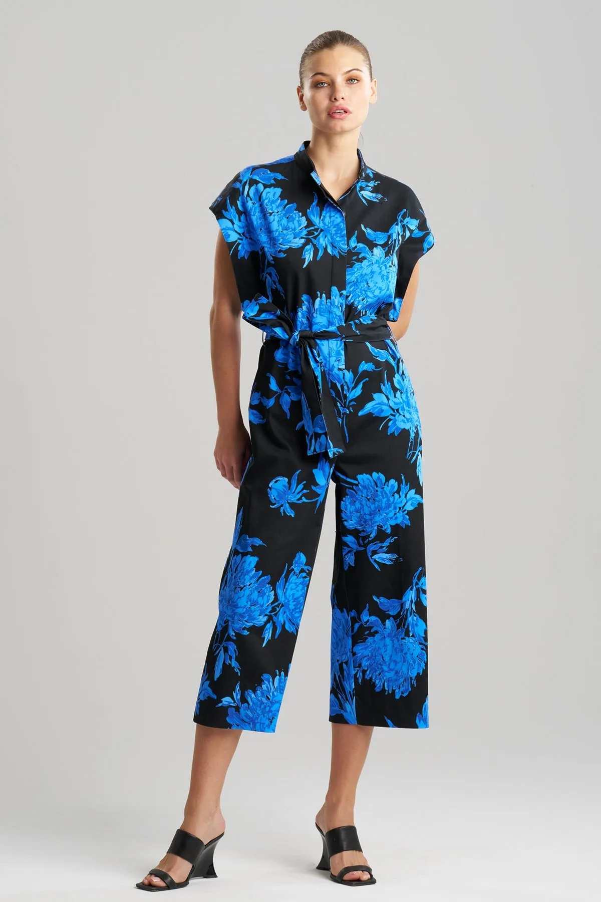 Miyako Printed Cotton Chino Crop Jumpsuit