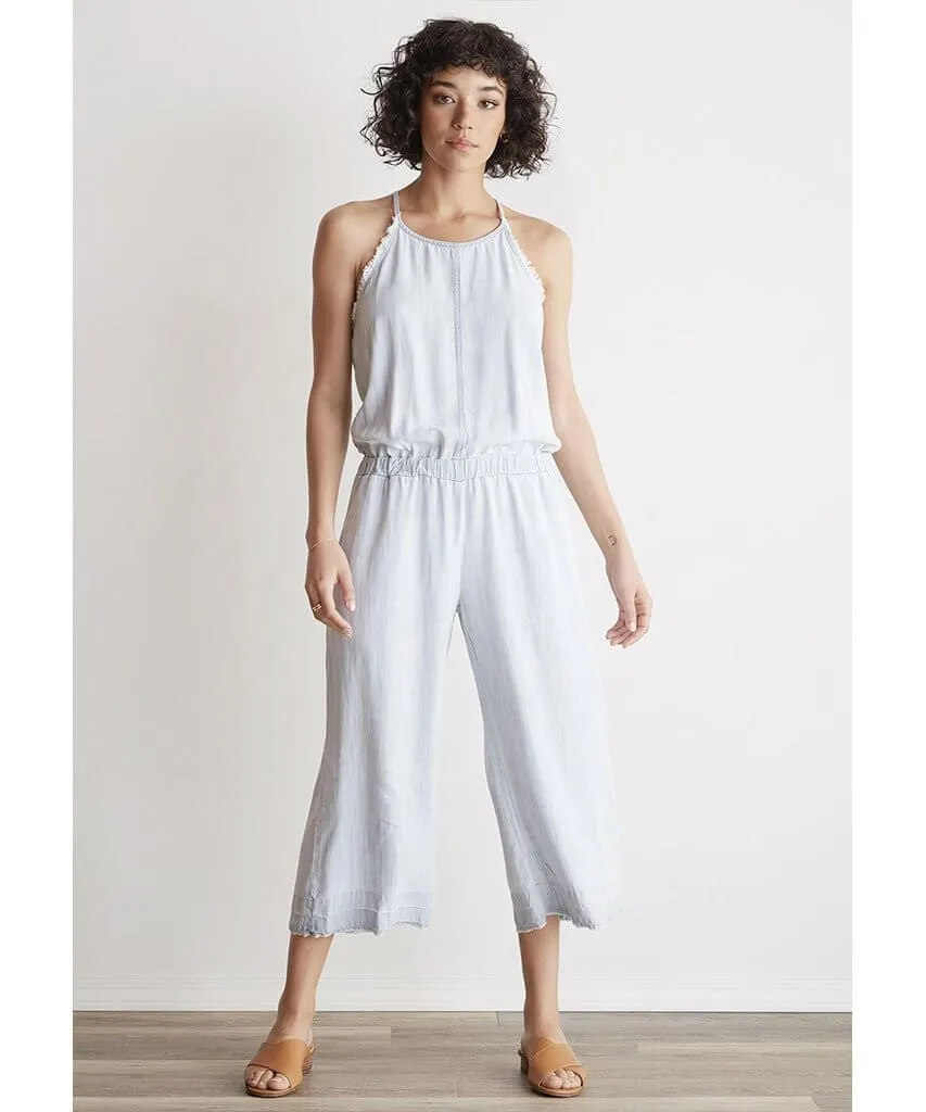 Mock Neck Jumpsuit Shadow Seams