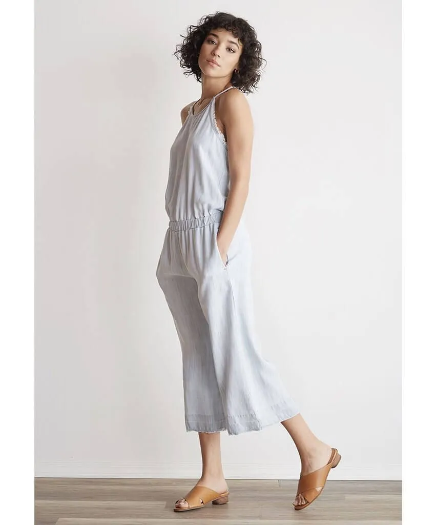 Mock Neck Jumpsuit Shadow Seams