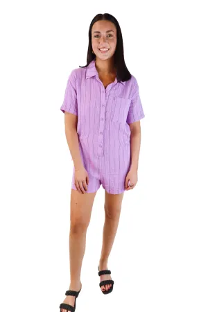 Monrow Lavender Romper (M; retail $138)
