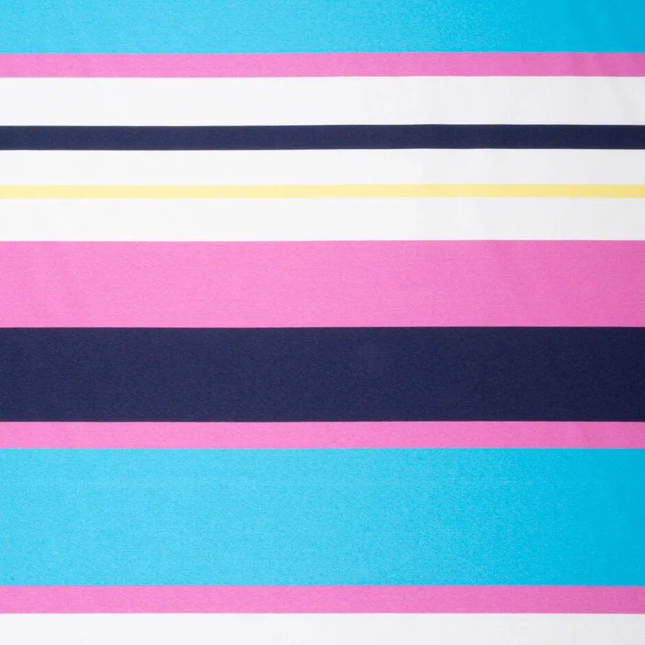 Multi-Coloured Striped Viscose Blend Shantung