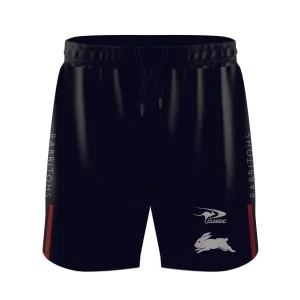 NRL 2024 Training Shorts - South Sydney Rabbitohs - Black - Youth - Kids