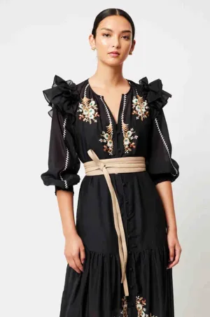 Once Was - Milton Leather Wrap Belt in Oatmeal