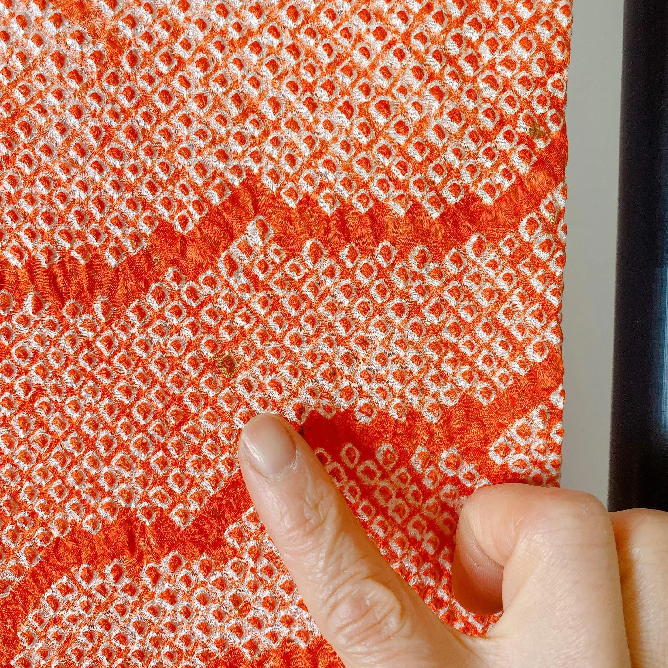 Orange Shibori Haori, Japanese Kimono, Clouds, Traditional pattern, Cardigan, Women's Jacket, Silk Long outer, Casual Layer, Versatile-K