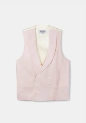 Pale Pink Shawl Lapel Double Breasted Waistcoat