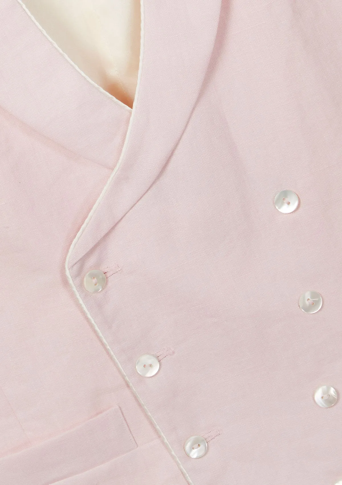 Pale Pink Shawl Lapel Double Breasted Waistcoat