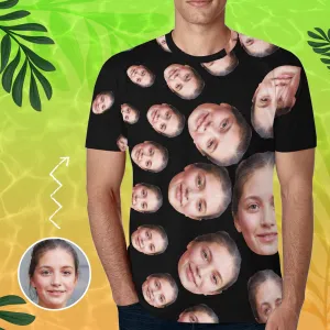 Personalized Girlfriend Face Shirts Custom Men's All Over Print T-shirt with Photo for Him