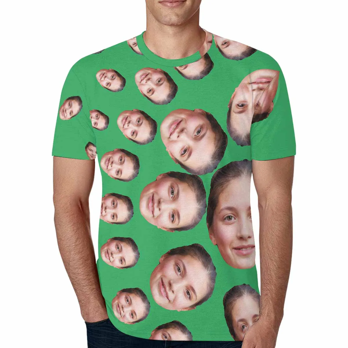 Personalized Girlfriend Face Shirts Custom Men's All Over Print T-shirt with Photo for Him