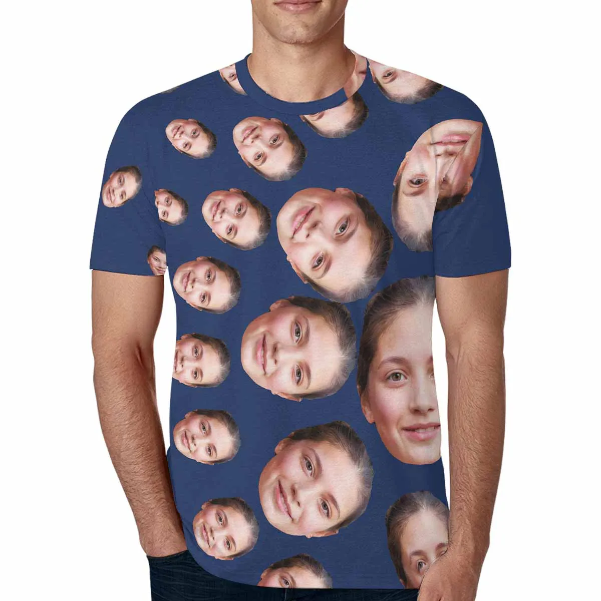 Personalized Girlfriend Face Shirts Custom Men's All Over Print T-shirt with Photo for Him