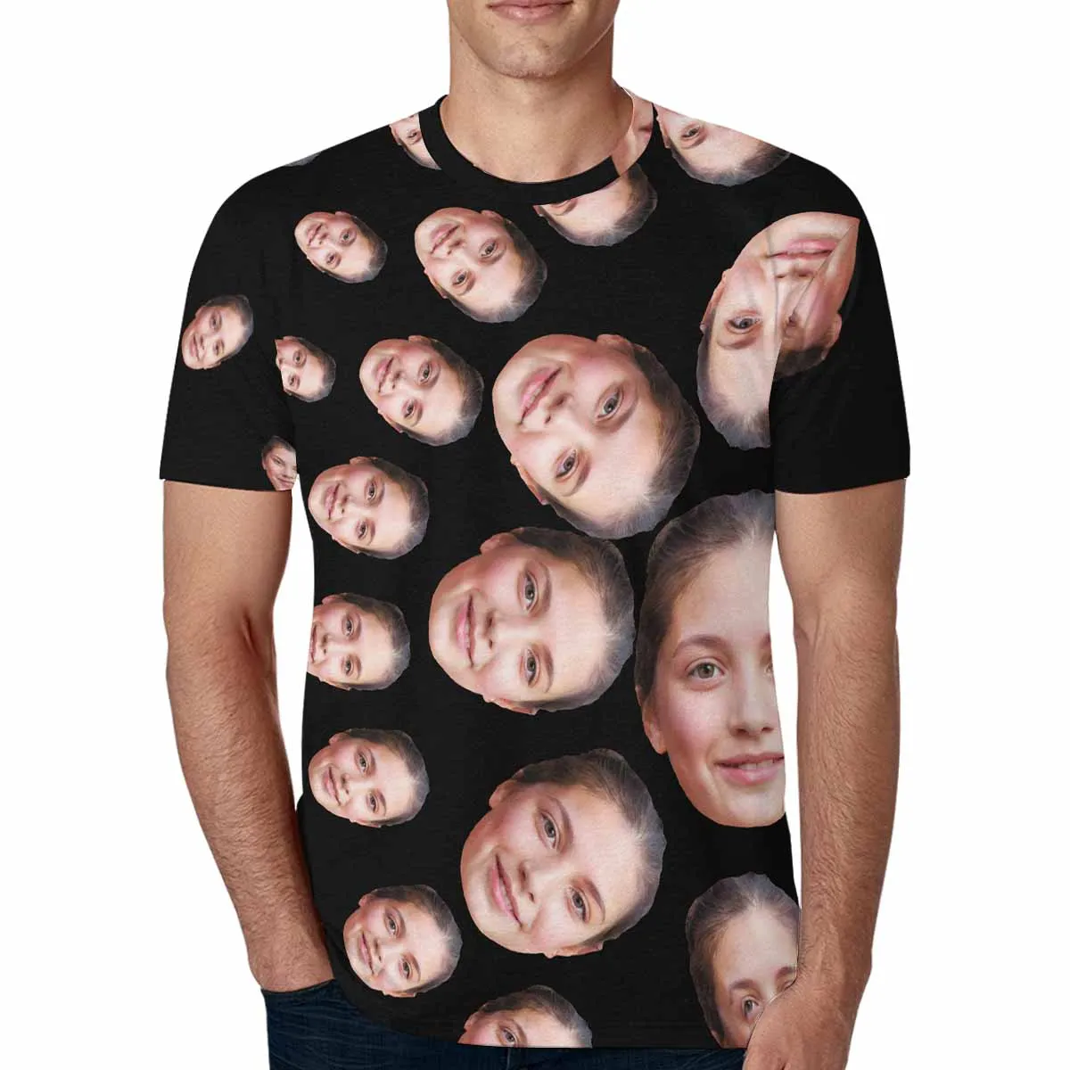 Personalized Girlfriend Face Shirts Custom Men's All Over Print T-shirt with Photo for Him