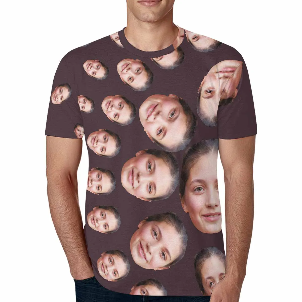 Personalized Girlfriend Face Shirts Custom Men's All Over Print T-shirt with Photo for Him