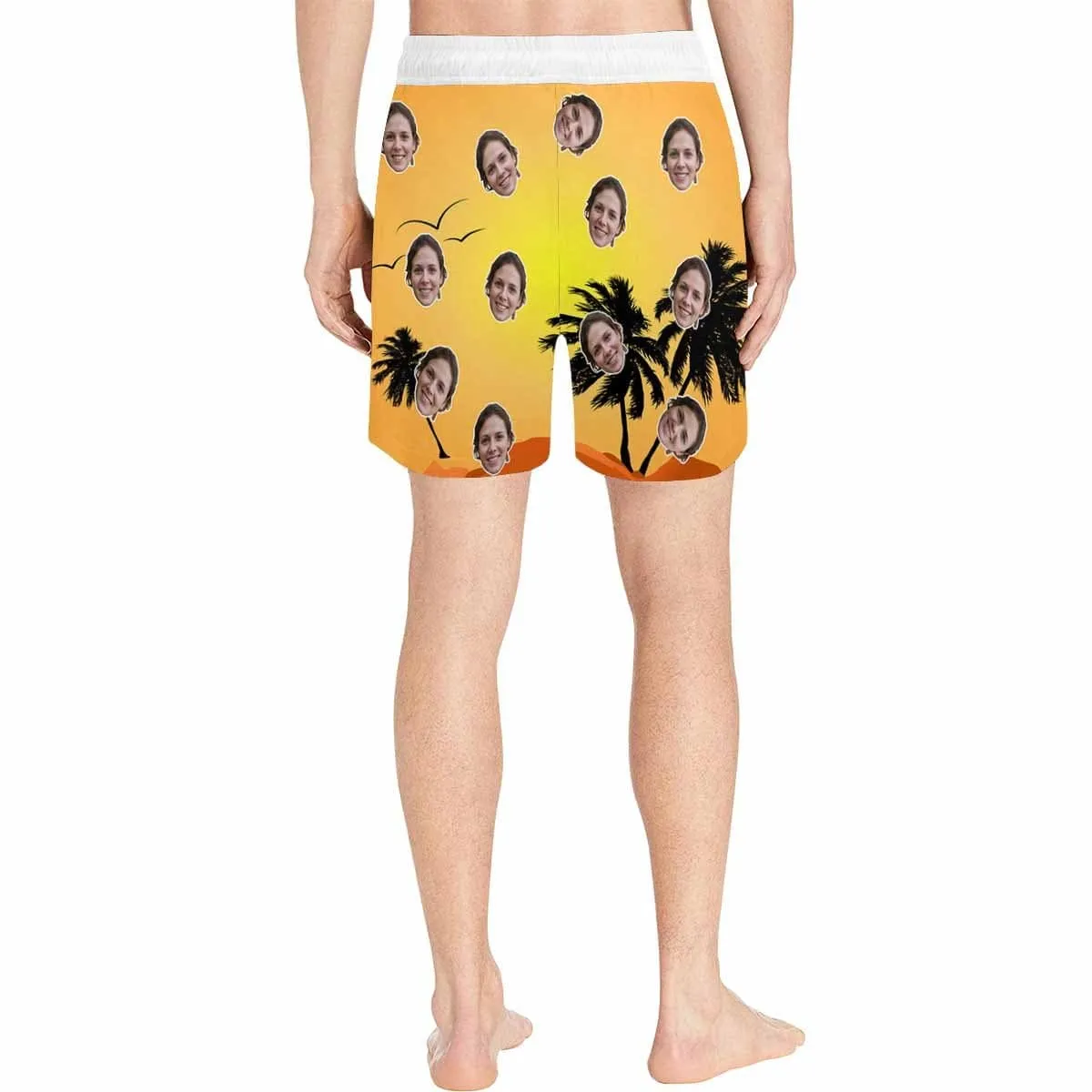 Personalized Swimming Trunks Custom Face Dusk Men's Quick Dry Swim Shorts for Happy Holiday