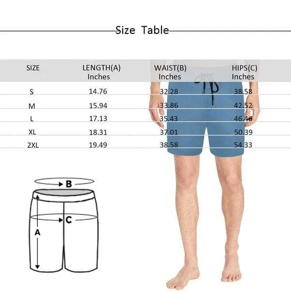Personalized Swimming Trunks Custom Face Dusk Men's Quick Dry Swim Shorts for Happy Holiday